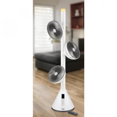 UNOLD STANDVENTILATOR 360° in Weiß mit 3 Ventilatoren und Fernbedienung