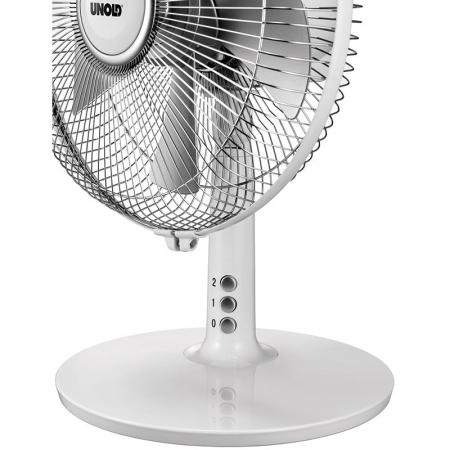 UNOLD Tischventilator Silverline ø25cm in Weiß/Silber 86810