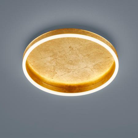 Elegante Helestra LED Deckenleuchte SONA in Blattgold Optik dimmbar ø40cm