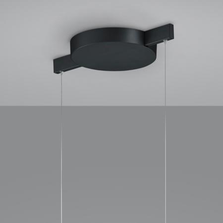 3-flammige Helestra POLE LED Pendelleuchte in Schwarz mit blendfrei satnierten Glasschirmen
