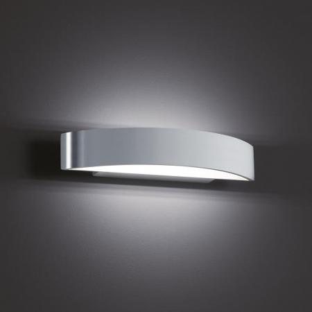 Abgerundete Helestra LED Wandleuchte YONA aluminium poliert - mattweiß