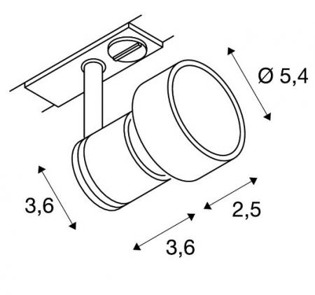 SLV 143392 PURI Leuchtenkopf, silbergrau GU10, max. 50W, inkl. 1P.-Adapter