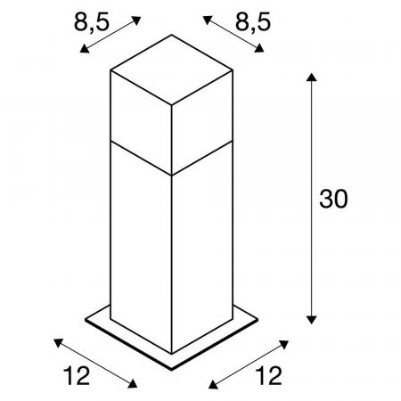 SLV 231215 GRAFIT Wegeleuchte 30cm hoch in anthrazit / weiss IP44