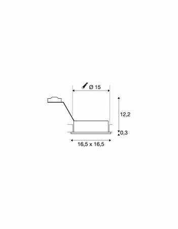 SLV 113541 NEW TRIA I ES111 Downlight, eckig, mattweiss, max. 75W, inkl. Blattfedern