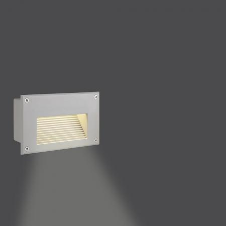 SLV 229702 BRICK LED DOWNUNDER Wandeinbauleuchte warmweisse LED eckig silbergrau IP54