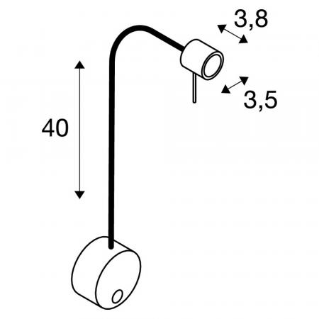 Nachttischlampe für die Wand DIO FLEX PLATE Schlafzimmer Leselicht aus Chrom mit flexiblem Arm SLV 146692