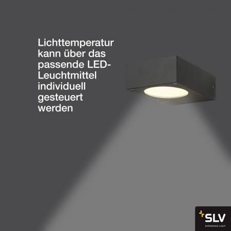 SLV 232285 QUADRASYL Eckige Au0enwandleuchte anthrazit Aluminium IP44