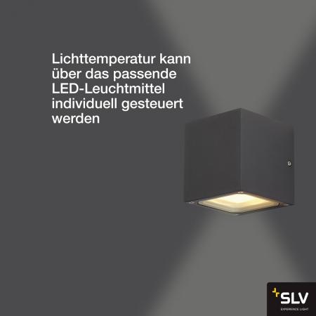 SLV 232535 SITRA CUBE Außenwandleuchte anthrazit Würfelform