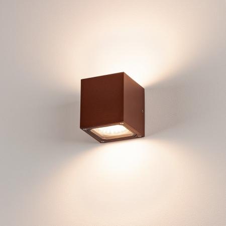 SLV 232537 SITRA CUBE Außenwandleuchte rostfarben Würfelform up&down Licht IP44