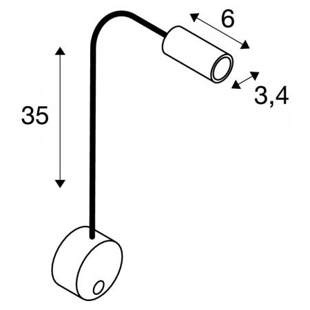 Flexarm Wandlampe DIO FLEX PLATE ink. warmweisser Lese-LED Chrom SLV 146682