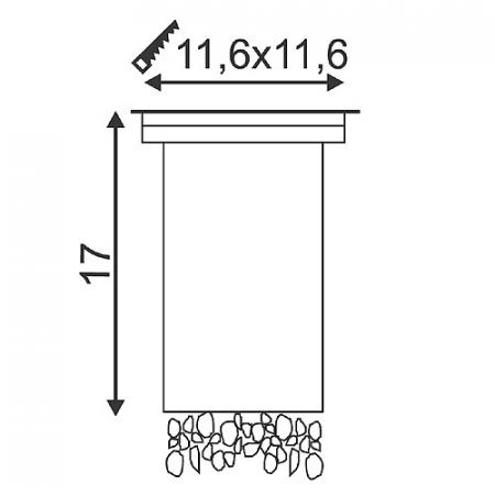 SLV 228434 DASAR EXACT GU10 Bodeneinbauleuchte, eckig, Edelstahl 316, max. 35W, IP67