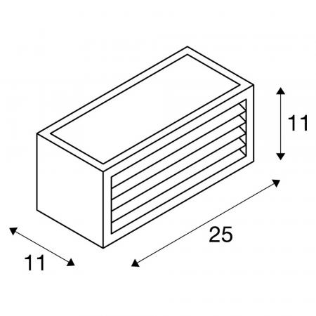 SLV 232491 BOX-L Außenwandleuchte rechteckig weiss mit Lamellen