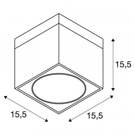 SLV 117101 KARDAMOD SURFACE SQUARE ES111 SINGLE Deckenleuchte, eckig, weiss