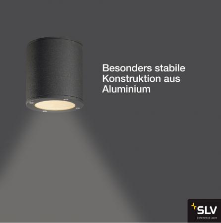 SLV 231545 SITRA CEILING Outdoor Deckenstrahler rund anthrazit GX53