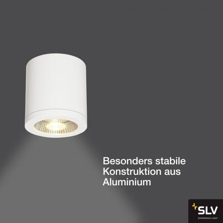 SLV 152101 ENOLA_C LED Deckenleuchte, CL-1, rund, weiss, 9W LED, 35°, 3000K