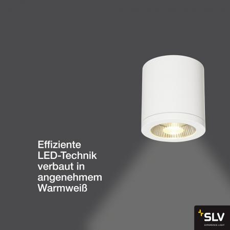 SLV 152101 ENOLA_C LED Deckenleuchte, CL-1, rund, weiss, 9W LED, 35°, 3000K
