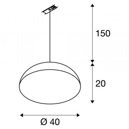 SLV 143930 FORCHINI M Pendelleuchte, 40cm, rund, schwarz/gold, E27, inkl. silbernem 1P.-Adapter