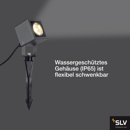 SLV 231035 NAUTILUS SQUARE LED Strahler IP65 6,7W 3000K eckig anthrazit