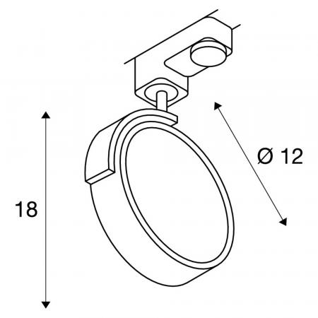 SLV 152610 KALU TRACK QPAR111 Leuchten- kopf, schwarz, inkl. 3P.-Adapter