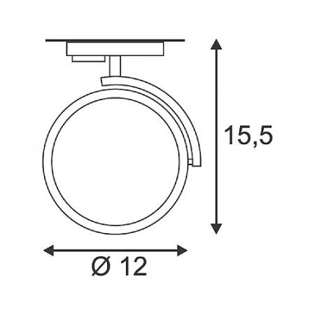 SLV 143540 KALU TRACK QPAR111 Leuchtenkopf, schwarz, inkl. 1P.-Adapter