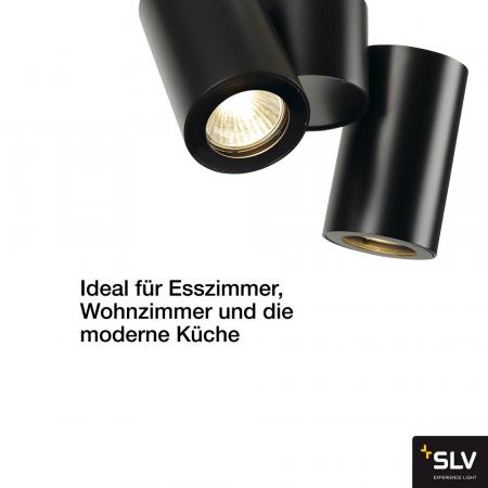SLV 151830 ENOLA Deckenspot mit schwenkbaren Lampenköpfen in schwarz