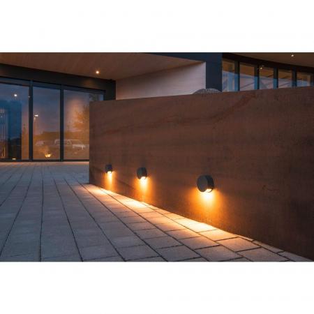 SLV 231015 PEMA Flache runde Außenwandleuchte anthrazit inkl. warmweisse LED IP55