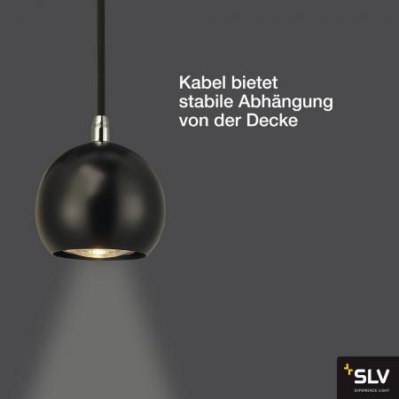 SLV 133490 LIGHT EYE BALL GU10 Pendelleuchte GU10 schwarz/chrom  A++