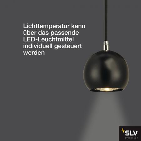 SLV 133490 LIGHT EYE BALL GU10 Pendelleuchte GU10 schwarz/chrom  A++