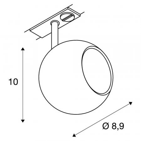 SLV 144010 LIGHT EYE Spot GU10, schwarz/ chrom, GU10, max. 50W, inkl. 1P.-Adapter