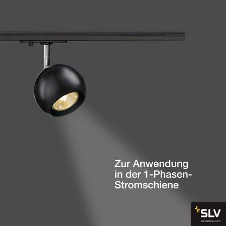 SLV 144010 LIGHT EYE Spot GU10, schwarz/ chrom, GU10, max. 50W, inkl. 1P.-Adapter