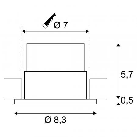 SLV 114441 PATTA-I Outdoor Deckeneinbauleuchte, rund, mattweiss, 38°, 3000K, inkl. Treiber