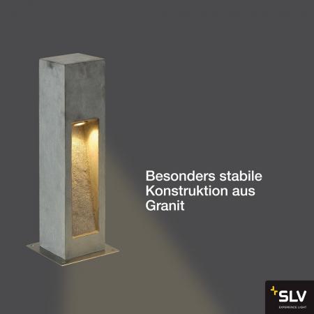 SLV 231370 ARROCK STONE LED Naturstein Wegeleuchte 50cm hoch eckig