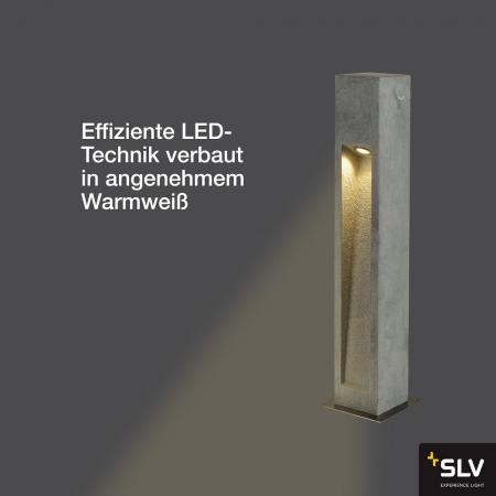 SLV 231371 ARROCK STONE LED Wegeleuchte aus Naturstein 75cm hoch eckig