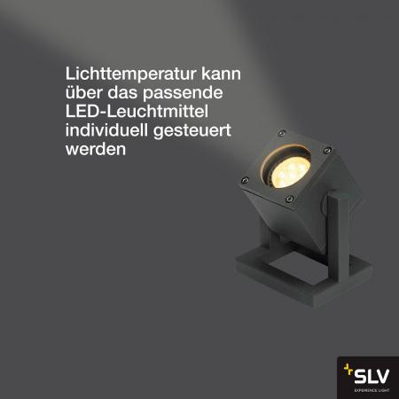 SLV 132835 CUBIX I Schwenkbarer Bodenstrahler & Bodenleuchte anthrazit IP44