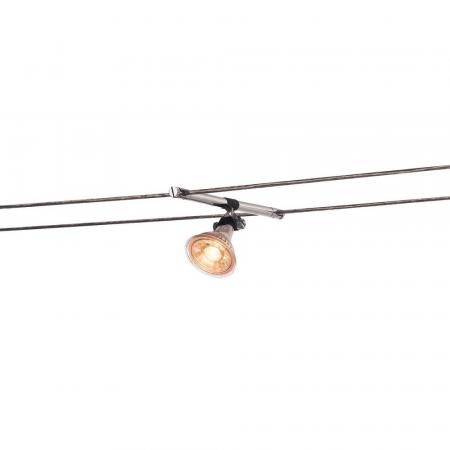 SLV 139092 COSMIC, Lampenhalter für TENSEO Niedervolt-Seilsystem in chrom, schwenkbar, 2 Stück