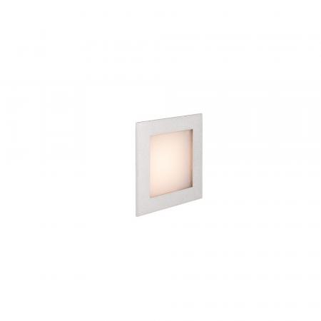 Flache elegante Stufenbeleuchtung FRAME BASIC silberne LED Wandeinbauleuchte warmweißes Licht SLV 1000577
