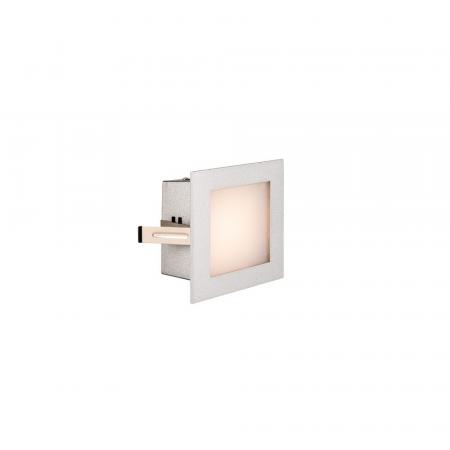 Flache elegante Stufenbeleuchtung FRAME BASIC silberne LED Wandeinbauleuchte warmweißes Licht SLV 1000577