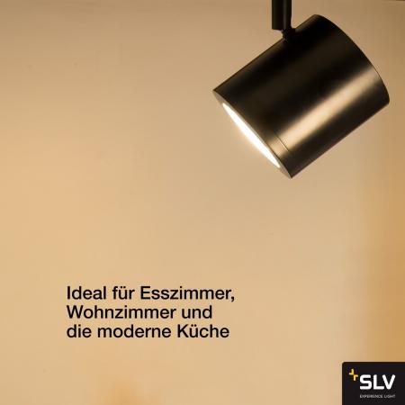 SLV 1000711 ENOLA_C LED Strahler für 1Phasen Hochvolt-Stromschiene, 3000K, schwarz, 35°, inkl. 1 Phasen-Adapter