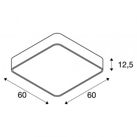 SLV 1000725 MEDO 60 SQUARE LED, Deckenleuchte, schwarz, 1-10V, 3000K