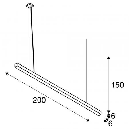 SLV 1000929 Q-LINE PD LED Indoor Pendelleuchte 2m BAP weiß 3000K