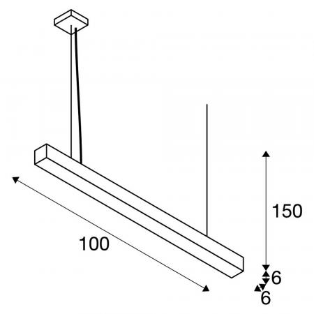 SLV 1000934 Q-LINE PD LED Indoor Pendelleuchte 1m BAP silber 4000K