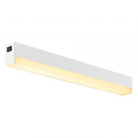 Weiße längliche SLV SIGHT LED Wandleuchte mit Kippschalter 60cm Länge 1001284
