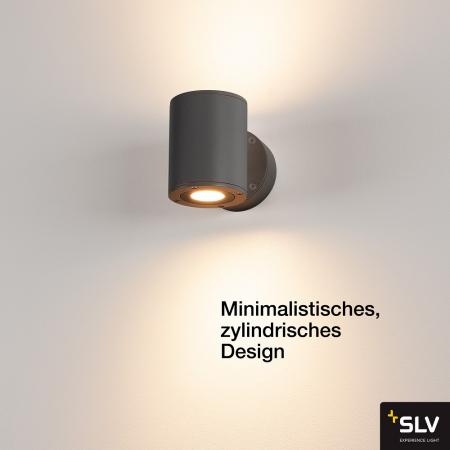 SLV 1002018 SITRA LED Außen Wandstrahler Up/Down anthrazit IP44 warmweiß