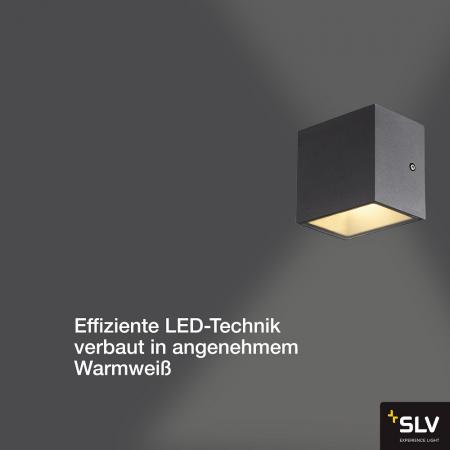 SLV 1002032 SITRA CUBE LED Aussenwandleuchte up&down anthrazit IP44 3000K