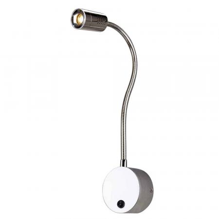 LED-Bettlampe mit flexiblem Arm DIO FLEX PLATE Nachttischleuchte chrom SLV 1002116