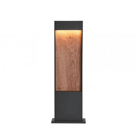 SLV 1002957 FLATT POLE 65cm hohe Wegeleuchte in anthrazit/braun Holzoptik warmweiße LED