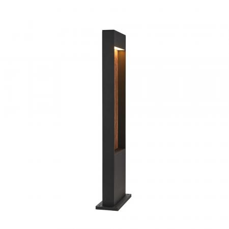 SLV 1002957 FLATT POLE 65cm hohe Wegeleuchte in anthrazit/braun Holzoptik warmweiße LED