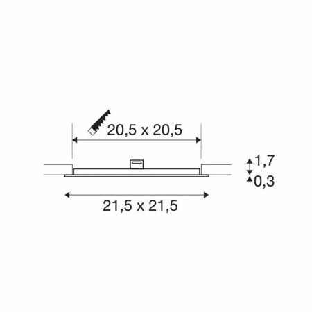 SLV 1003013 SENSER 24 LED Deckeneinbauleuchte eckig weiß