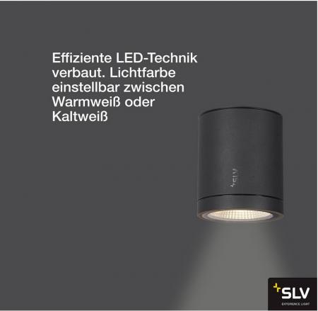 SLV 1003427 ENOLA ROUND M Outdoor LED Deckenleuchte anthrazit umschaltbare Farbtemperatur