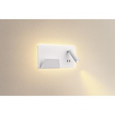 Bett- oder Leseleuchte SOMNILA inkl. LED in weiß mit Handyaufladung ersion links inkl. USB Anschluss SLV 1003457
